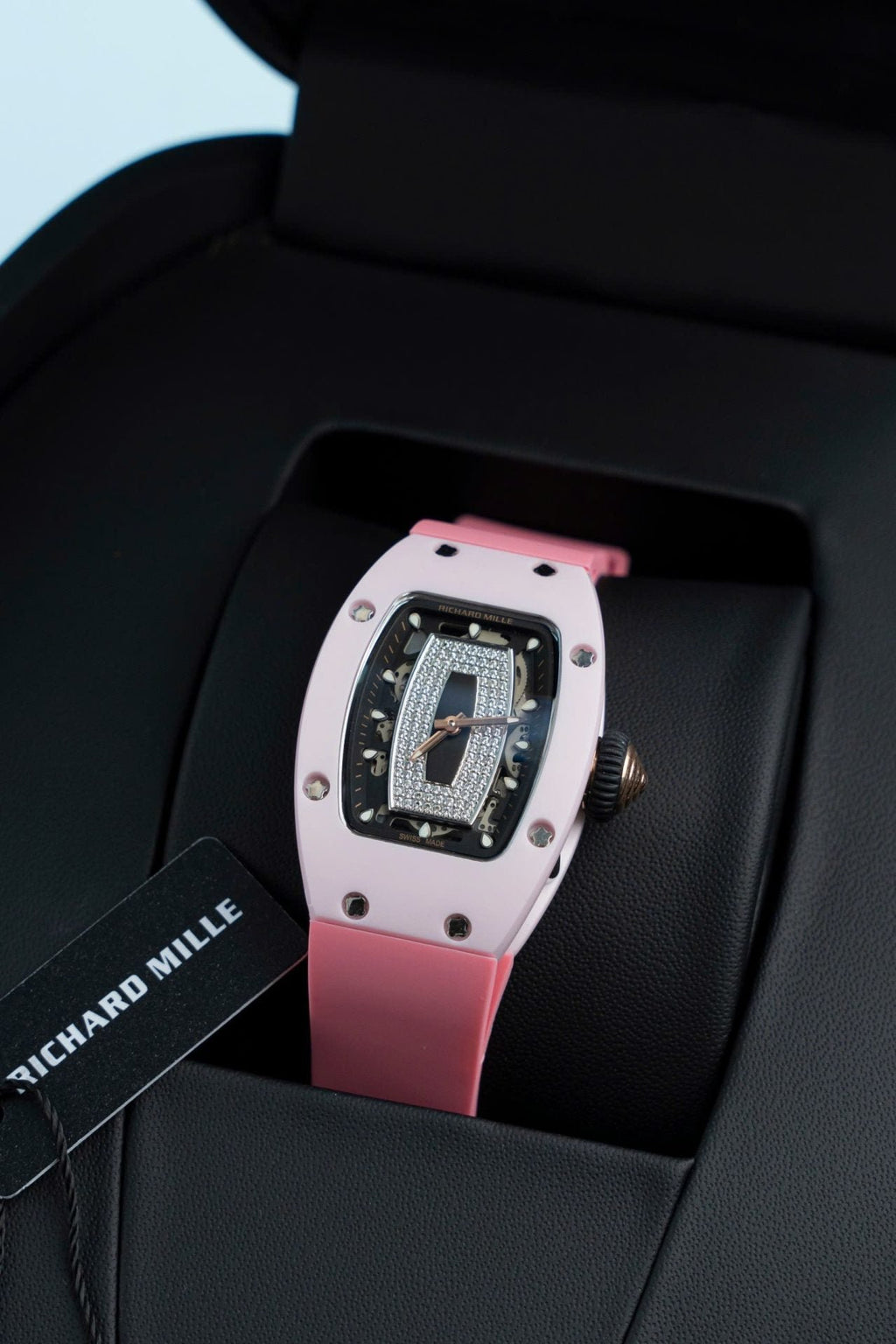 Richard Mille RM07-01 Ceramic Watch Pink Rubber Strap 36mm