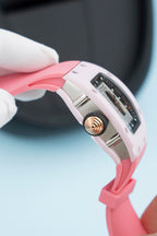 Richard Mille RM07-01 Ceramic Watch Pink Rubber Strap 36mm