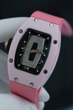 Richard Mille RM07-01 Ceramic Watch Pink Rubber Strap 36mm
