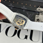 Richard Mille RM07-01 Watch Diamonds White Rubber Strap 36mm