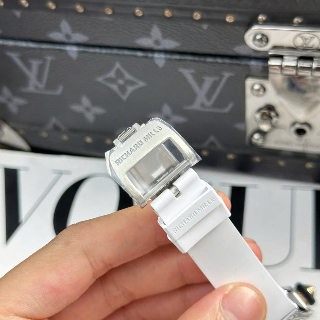 Richard Mille RM07-01 Watch Diamonds White Rubber Strap 36mm