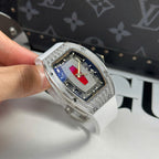 Richard Mille RM07-01 Watch Diamonds White Rubber Strap 36mm