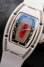 Richard Mille RM07-01  Watch With Diamonds White Ceramic Case 36mm