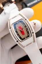 Richard Mille RM07-01  Watch With Diamonds White Ceramic Case 36mm