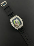 Richard Mille RM19-02  Watch Full Diamonds CZ Rubber Strap 44mm