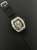 Richard Mille RM19-02  Watch Full Diamonds CZ Rubber Strap 44mm