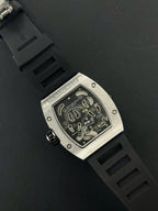 Richard Mille RM19-02  Watch Full Diamonds CZ Rubber Strap 44mm