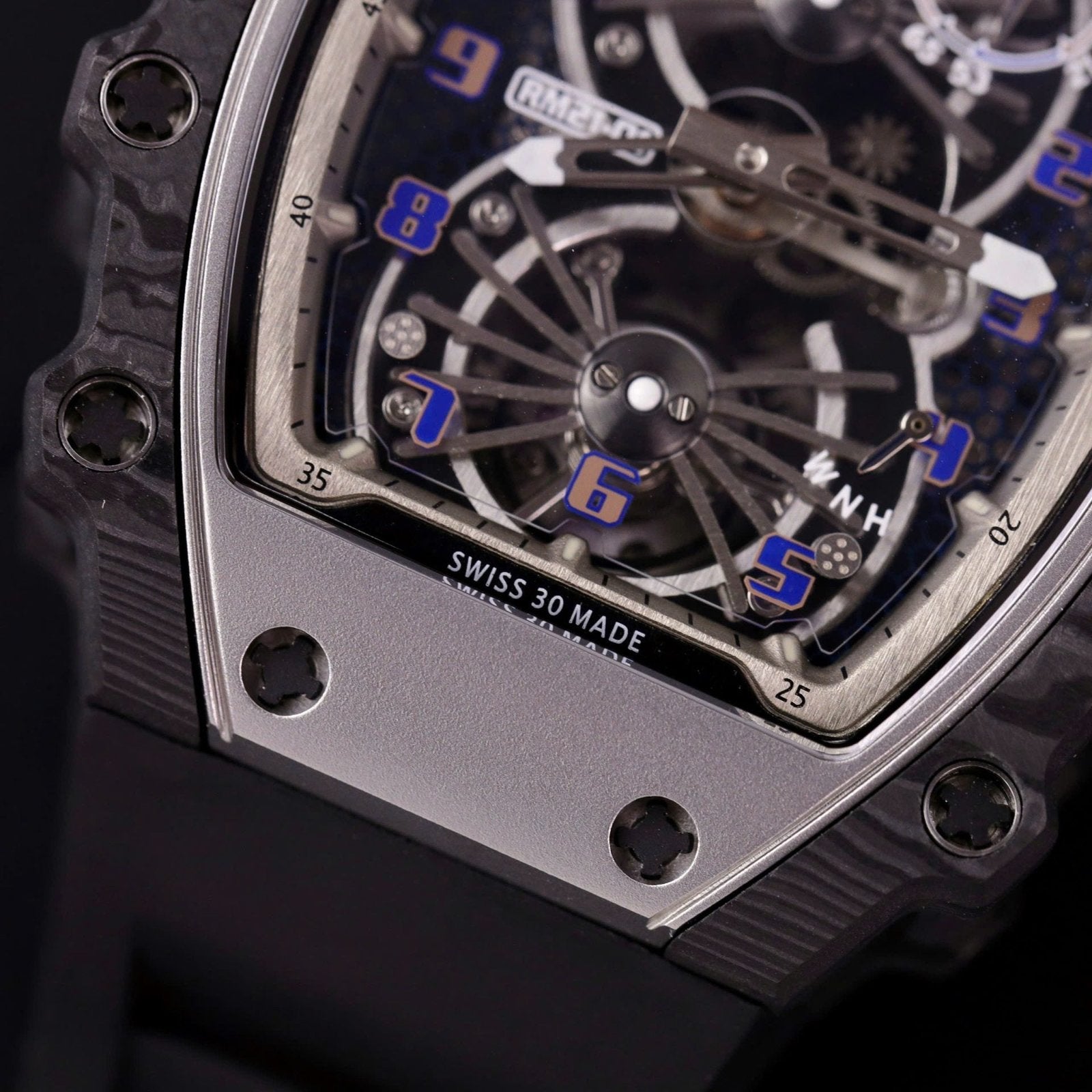 Richard Mille RM21-01 Tourbillon Watch Rubber Strap 45mm