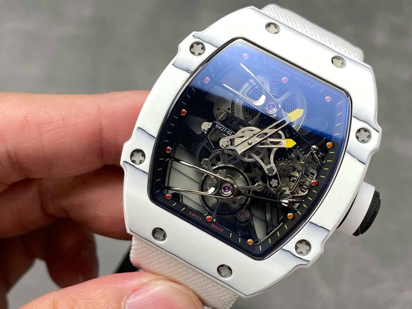 Richard Mille RM27-02 Rafael Nadal Tourbillon White Carbom Watch 40x48mm