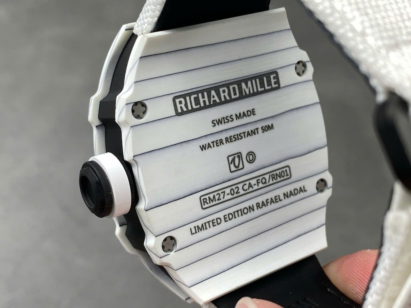 Richard Mille RM27-02 Rafael Nadal Tourbillon White Carbom Watch 40x48mm