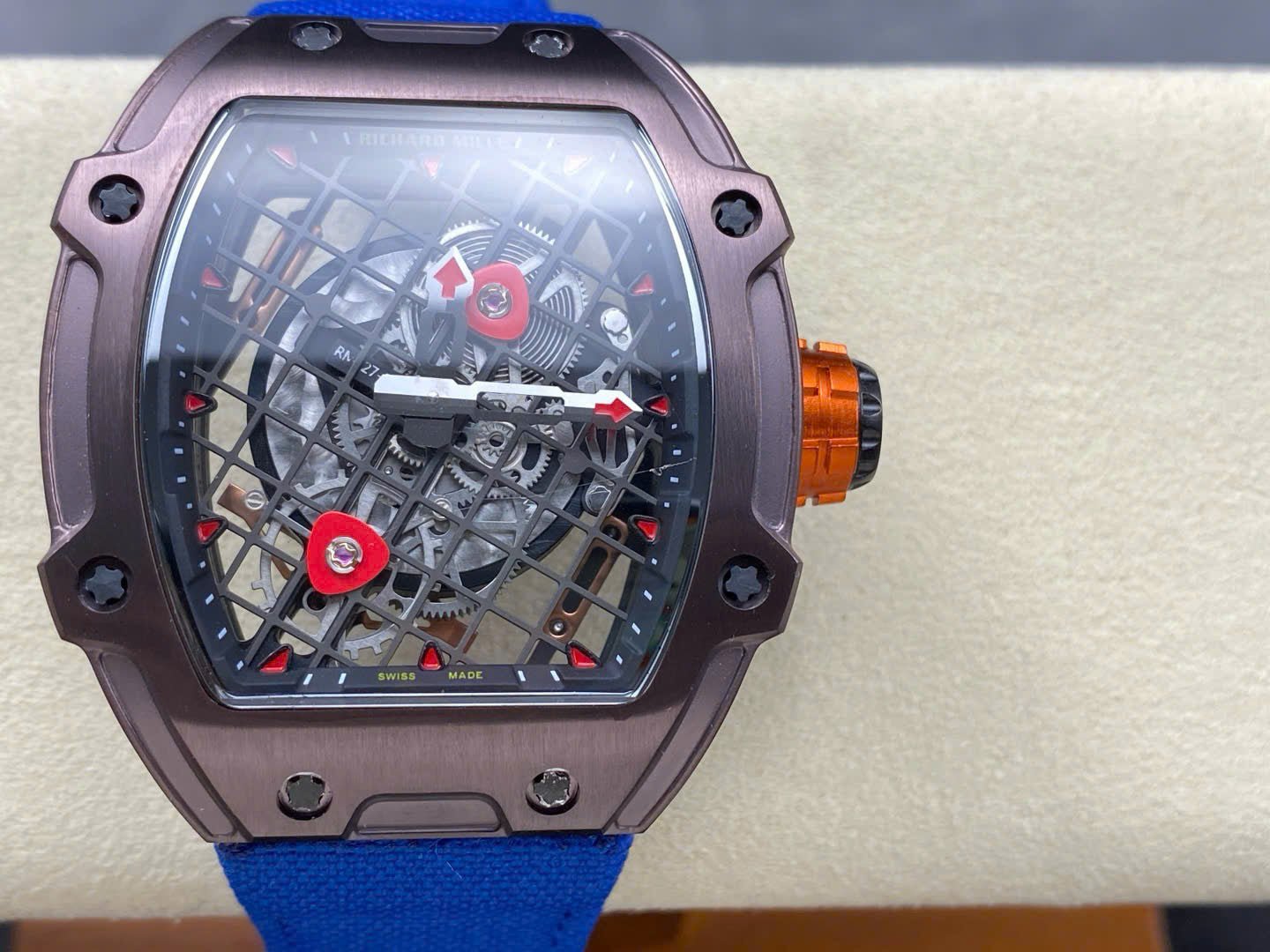 Richard Mille RM27-04 Tourbillon Rafael Nadal Super Watch Blue Fabric Strap 39x48mm