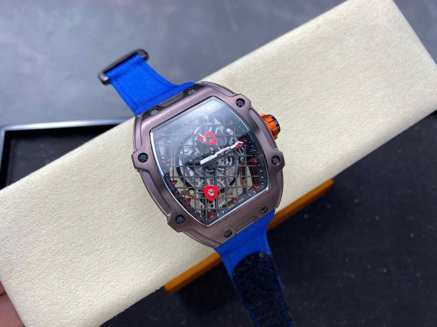 Richard Mille RM27-04 Tourbillon Rafael Nadal Super Watch Blue Fabric Strap 39x48mm