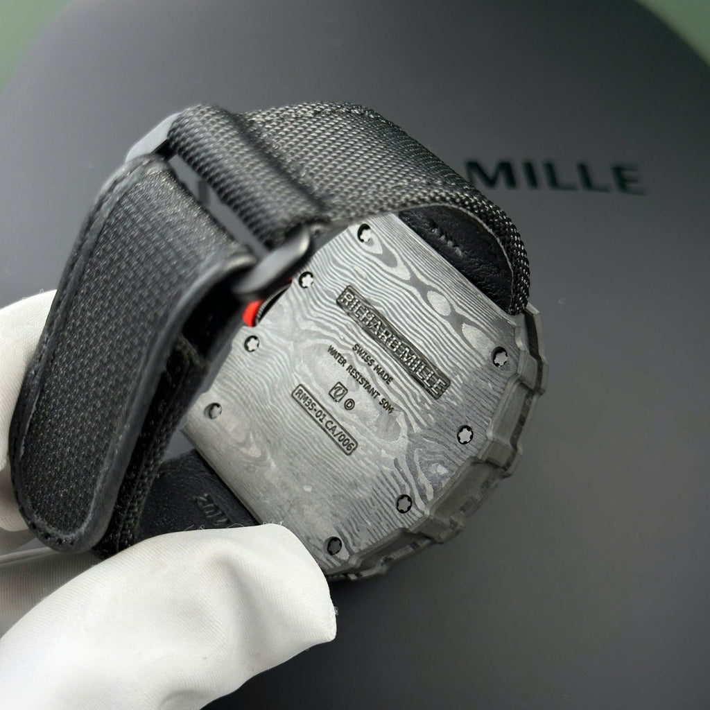 Richard Mille RM35-01 Watch Carbon Case Fabric Nato Strap 44,5x50mm