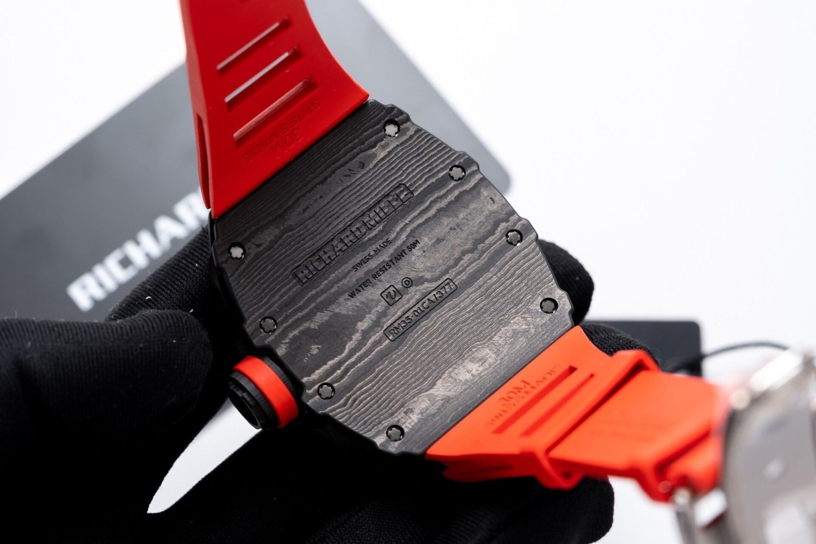 Richard Mille RM35-01 Watch Red Rubber Strap 45mm