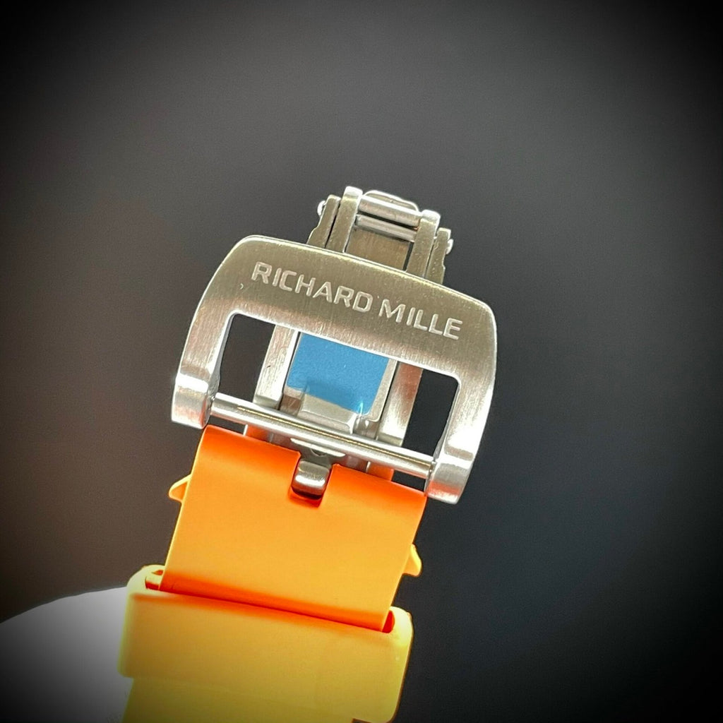 Richard Mille RM35-02 Watch Orange Rubber Strap 44mm