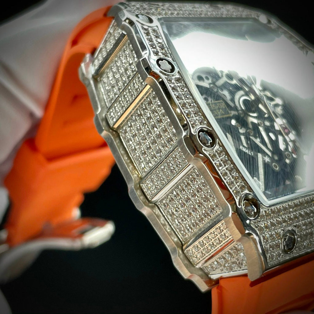 Richard Mille RM35-02 Watch Orange Rubber Strap 44mm
