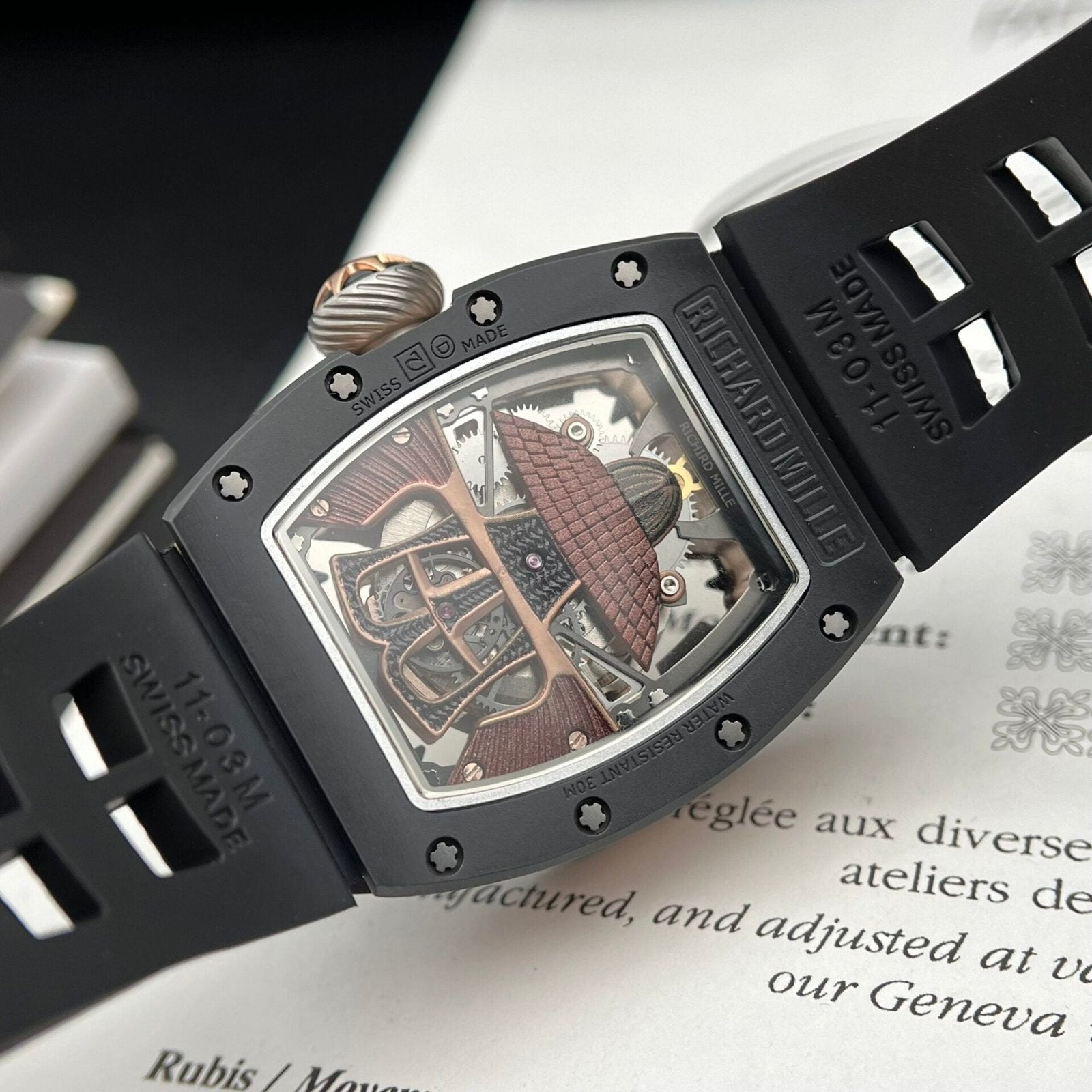 Richard Mille Watch RM47 Samurai Ceramic Rubber Strap 42.7mm