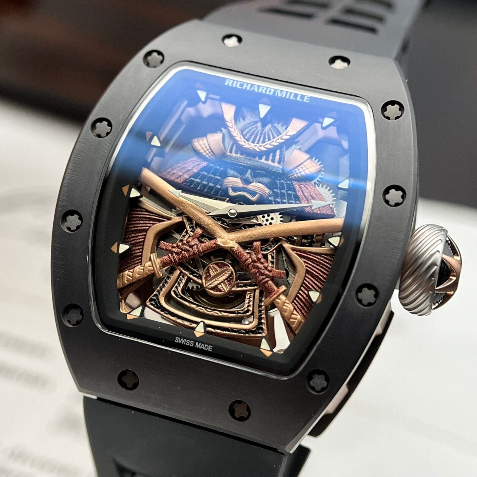 Richard Mille Watch RM47 Samurai Ceramic Rubber Strap 42.7mm