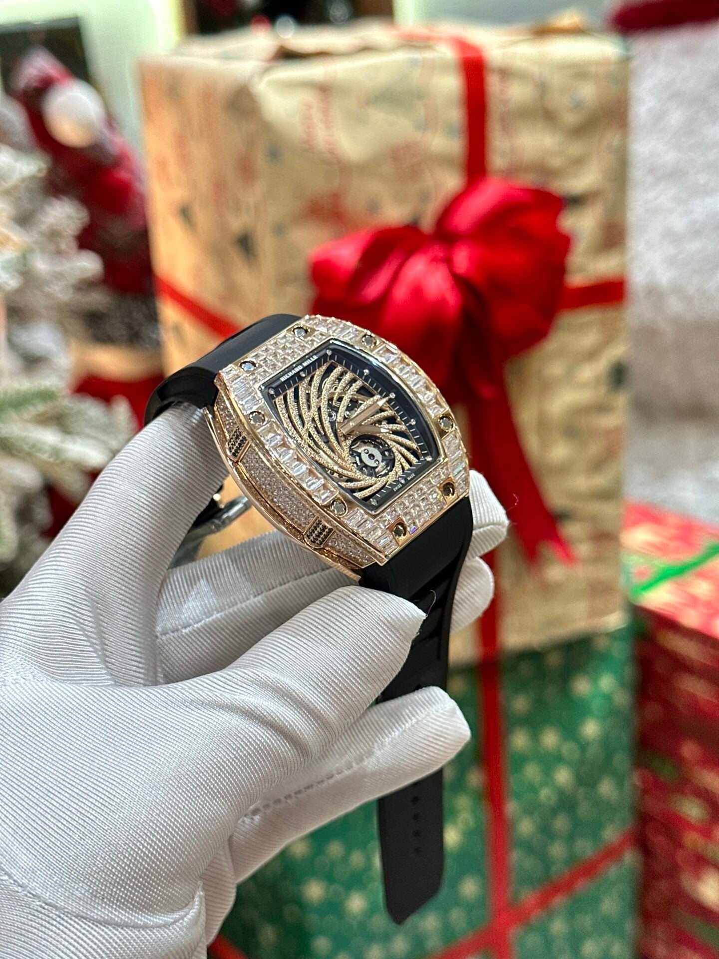 Richard Mille Watch RM51-02 Rose Gold Rubber Strap 40mm