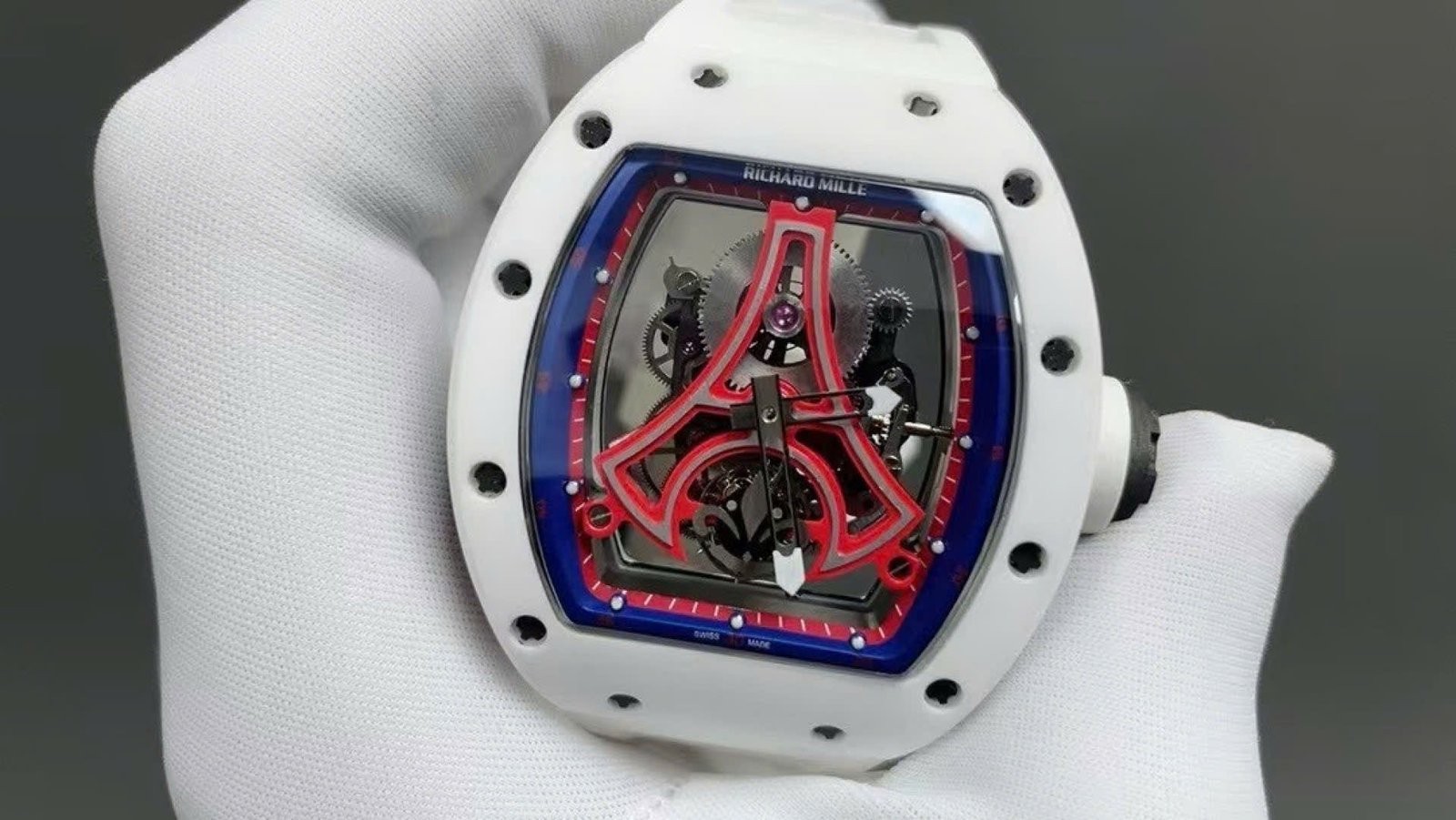 Richard Mille Watch RM52-03 Paris Saint-Germain Tourbillon White Ceramic 40x48mm