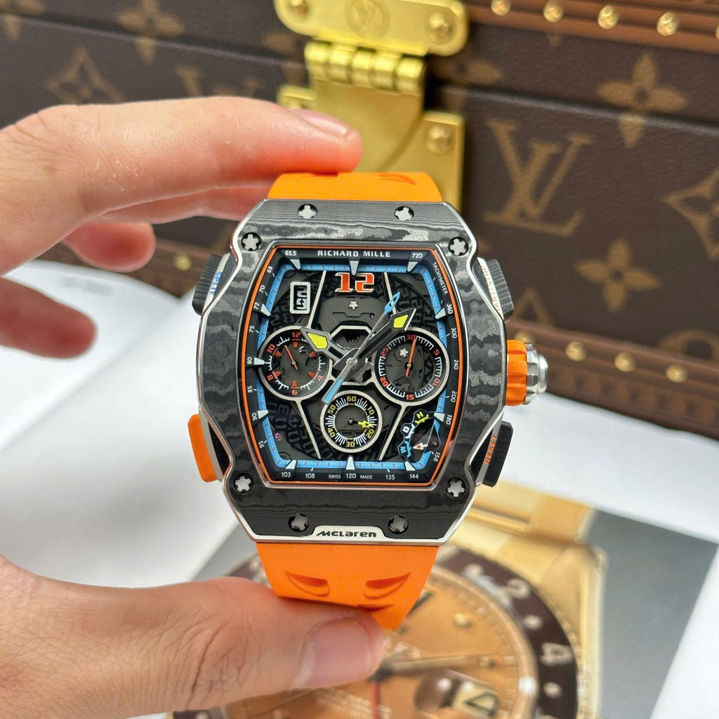 Richard Mille RM65-01 Orange Watch Rubber Strap 44,5×49,9mm
