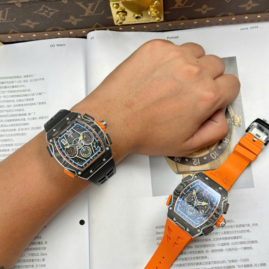 Richard Mille RM65-01 Carbon  Watch Black Rubber Strap 44,5×49,9mm