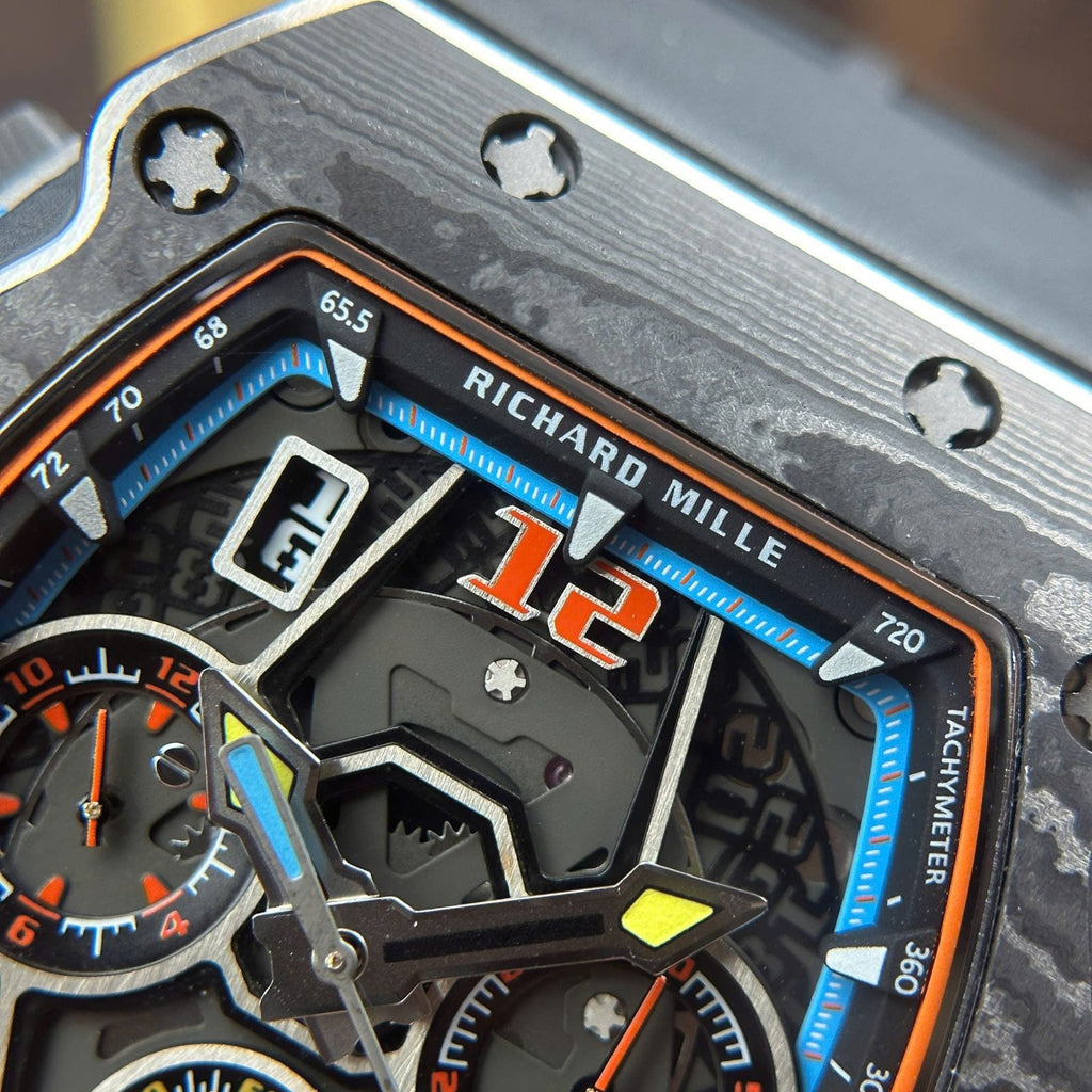 Richard Mille RM65-01 Carbon  Watch Black Rubber Strap 44,5×49,9mm