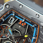 Richard Mille RM65-01 Carbon  Watch Black Rubber Strap 44,5×49,9mm