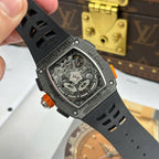 Richard Mille RM65-01 Carbon  Watch Black Rubber Strap 44,5×49,9mm