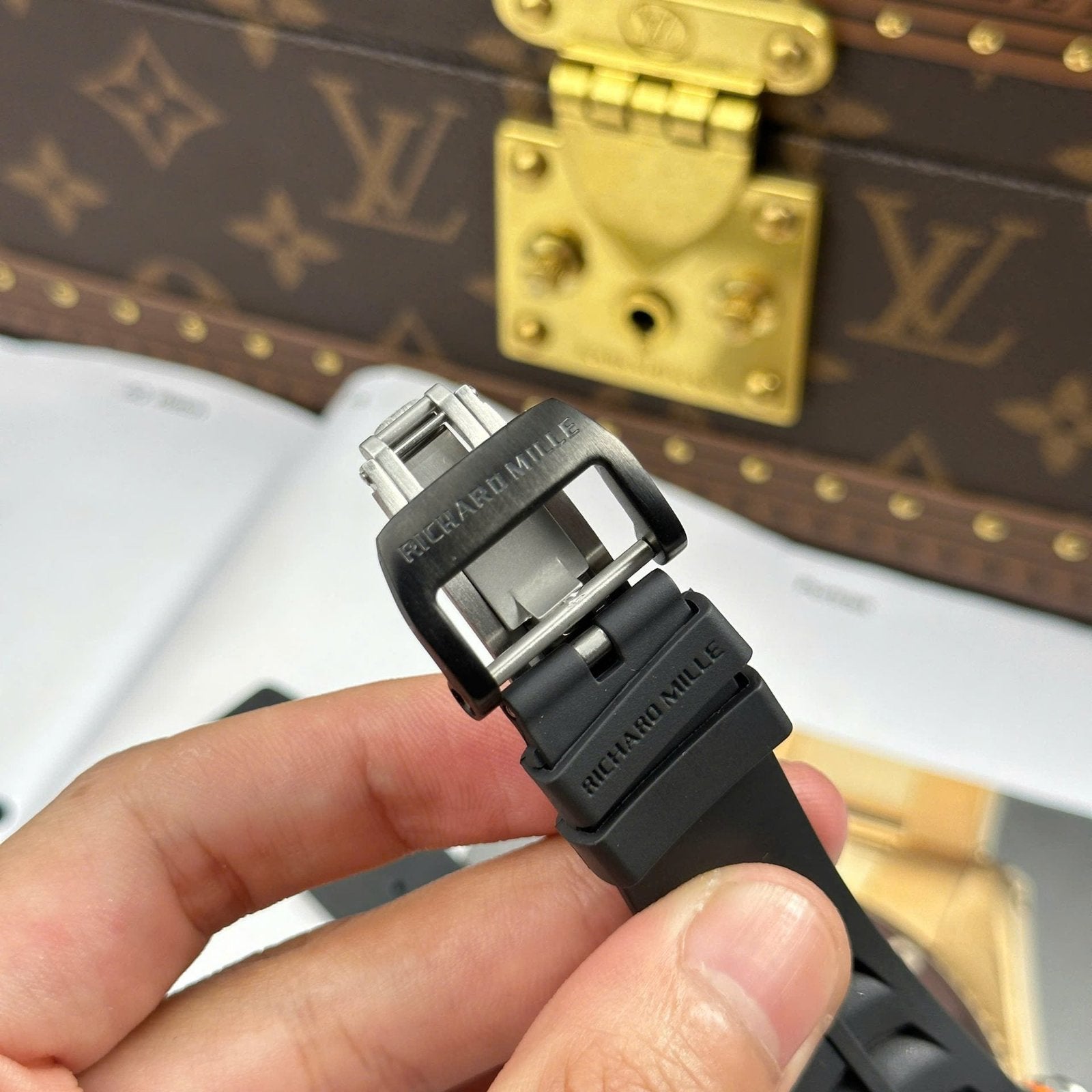 Richard Mille RM65-01 Carbon  Watch Black Rubber Strap 44,5×49,9mm