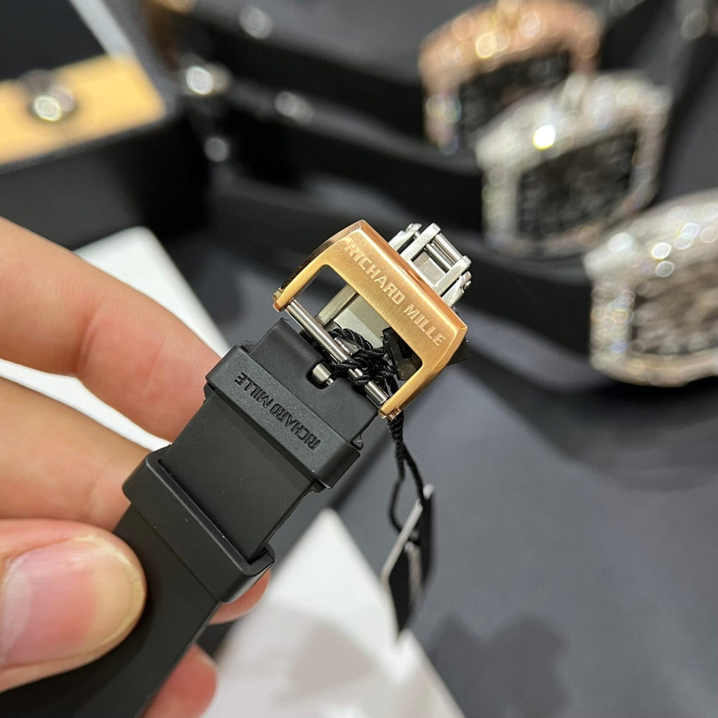 Richard Mille RM67-01  Watch Rose Gold Rubber Strap 40mm