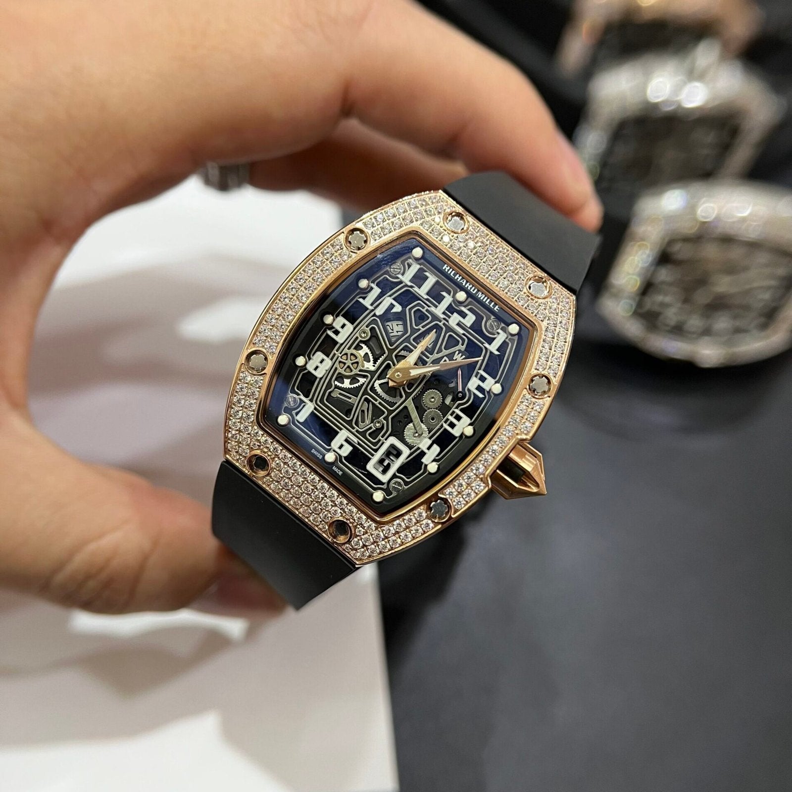 Richard Mille RM67-01  Watch Rose Gold Rubber Strap 40mm