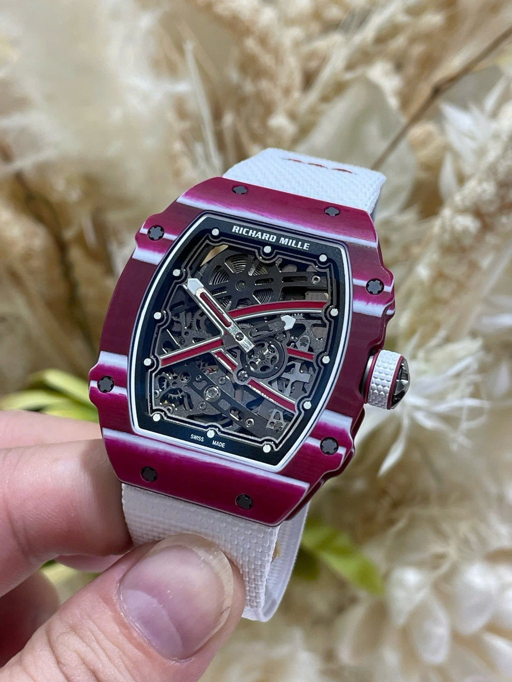 Richard Mille RM67-02 Watch Red Carbon Weight 37 Grams 38.7×47.52mm