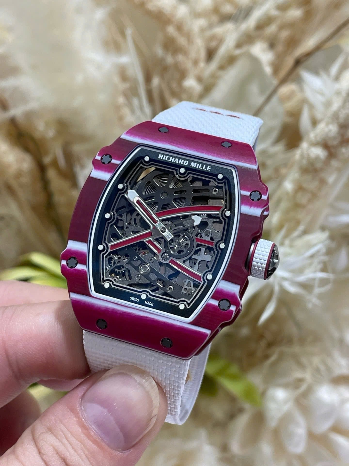 Richard Mille RM67-02 Watch Red Carbon Weight 37 Grams 38.7×47.52mm