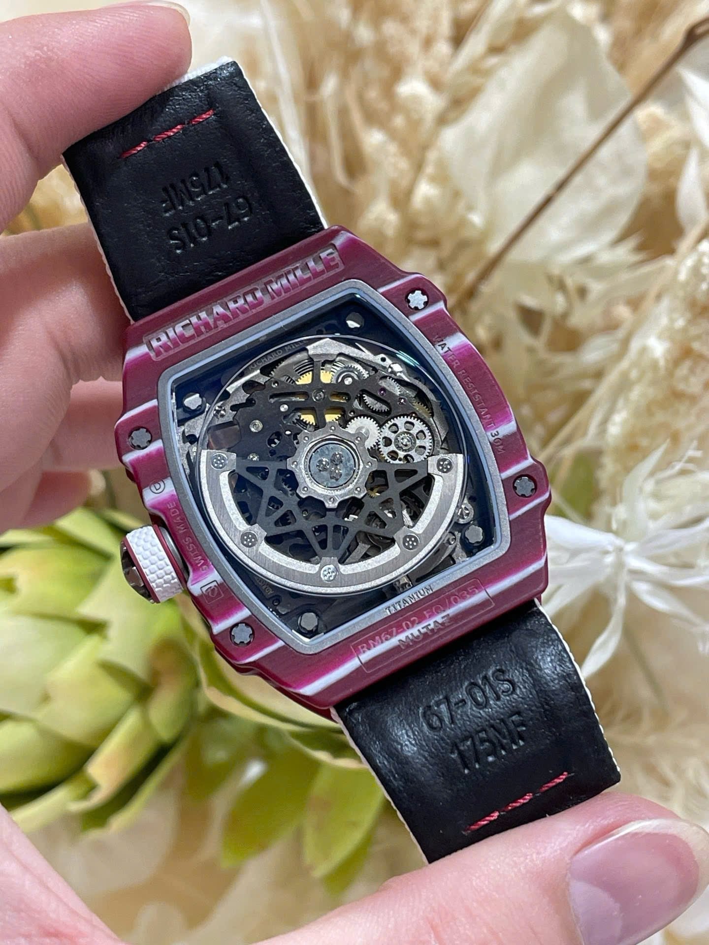 Richard Mille RM67-02 Watch Red Carbon Weight 37 Grams 38.7×47.52mm