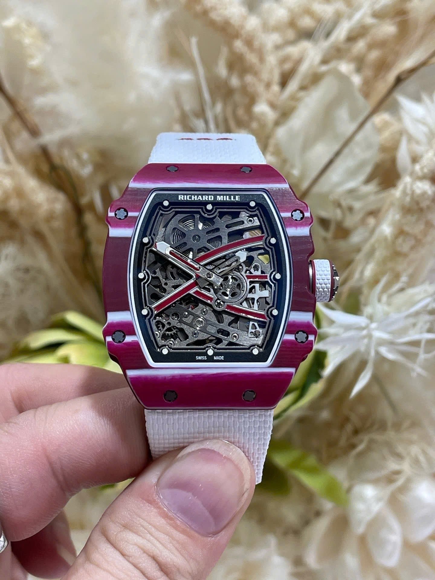 Richard Mille RM67-02 Watch Red Carbon Weight 37 Grams 38.7×47.52mm