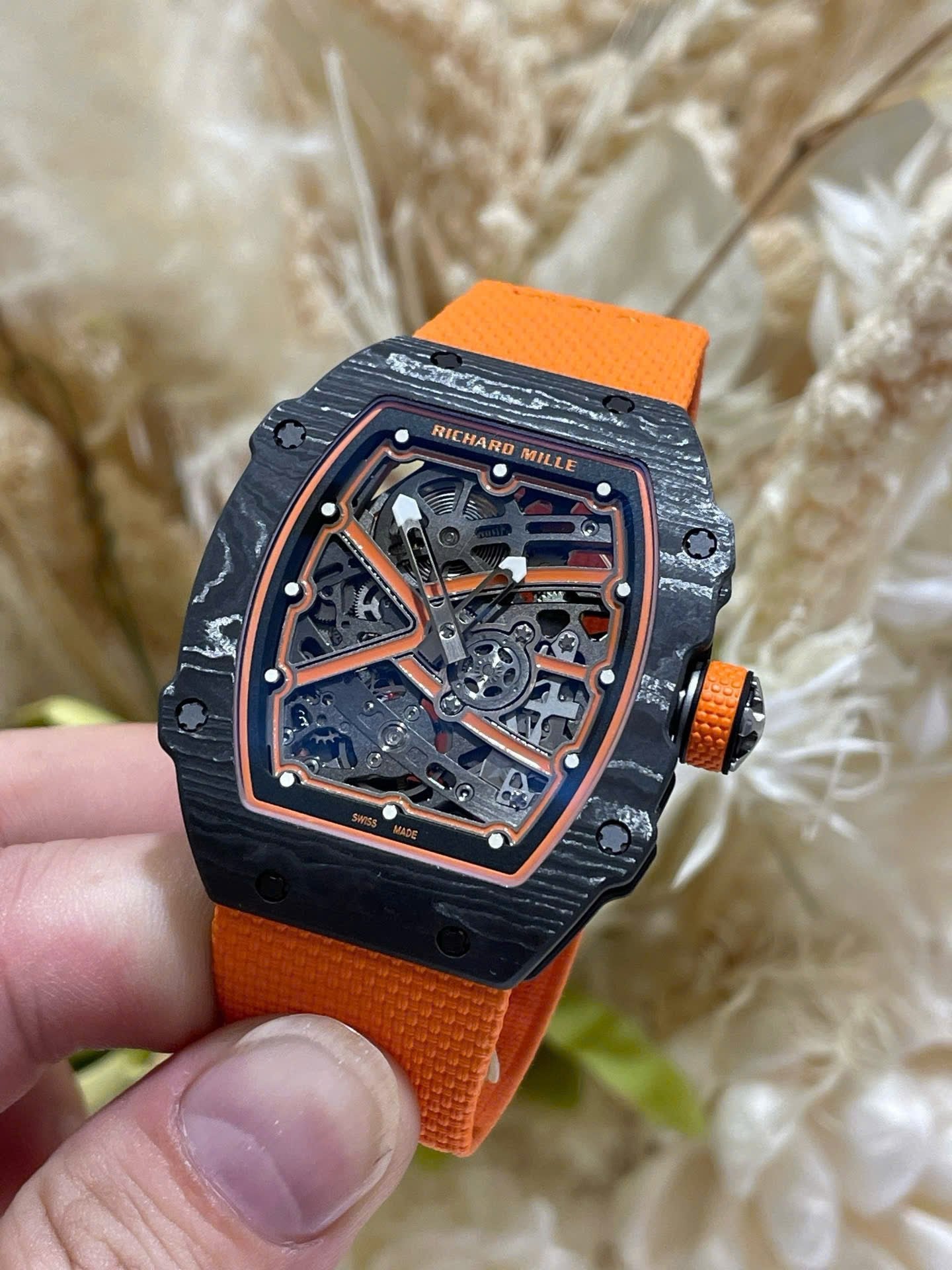 Richard Mille RM67-02 Sebastien Ogier Black Carbon Automatic Swiss Movement 37 Grams 38.7×47.52mm