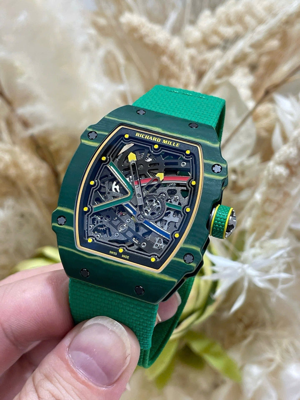 Richard Mille RM67-02 Case Green Carbon Super Light 37 Grams 38.7×47.52mm