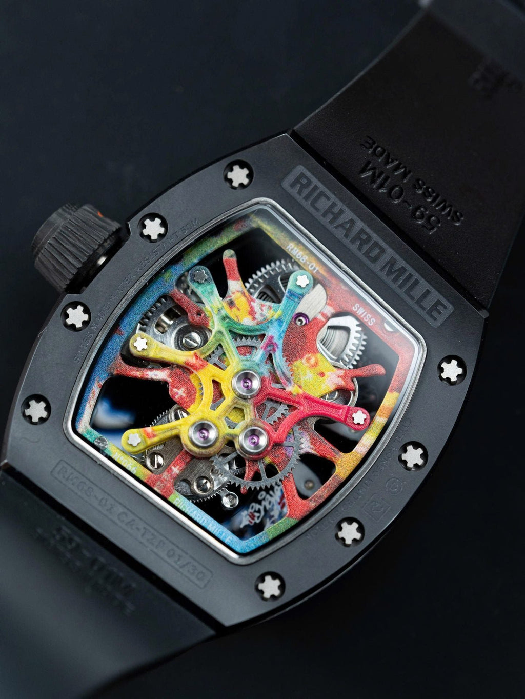 Richard Mille RM68-01 Cyril Kongo Watch Black Ceramic Rubber Strap 45mm