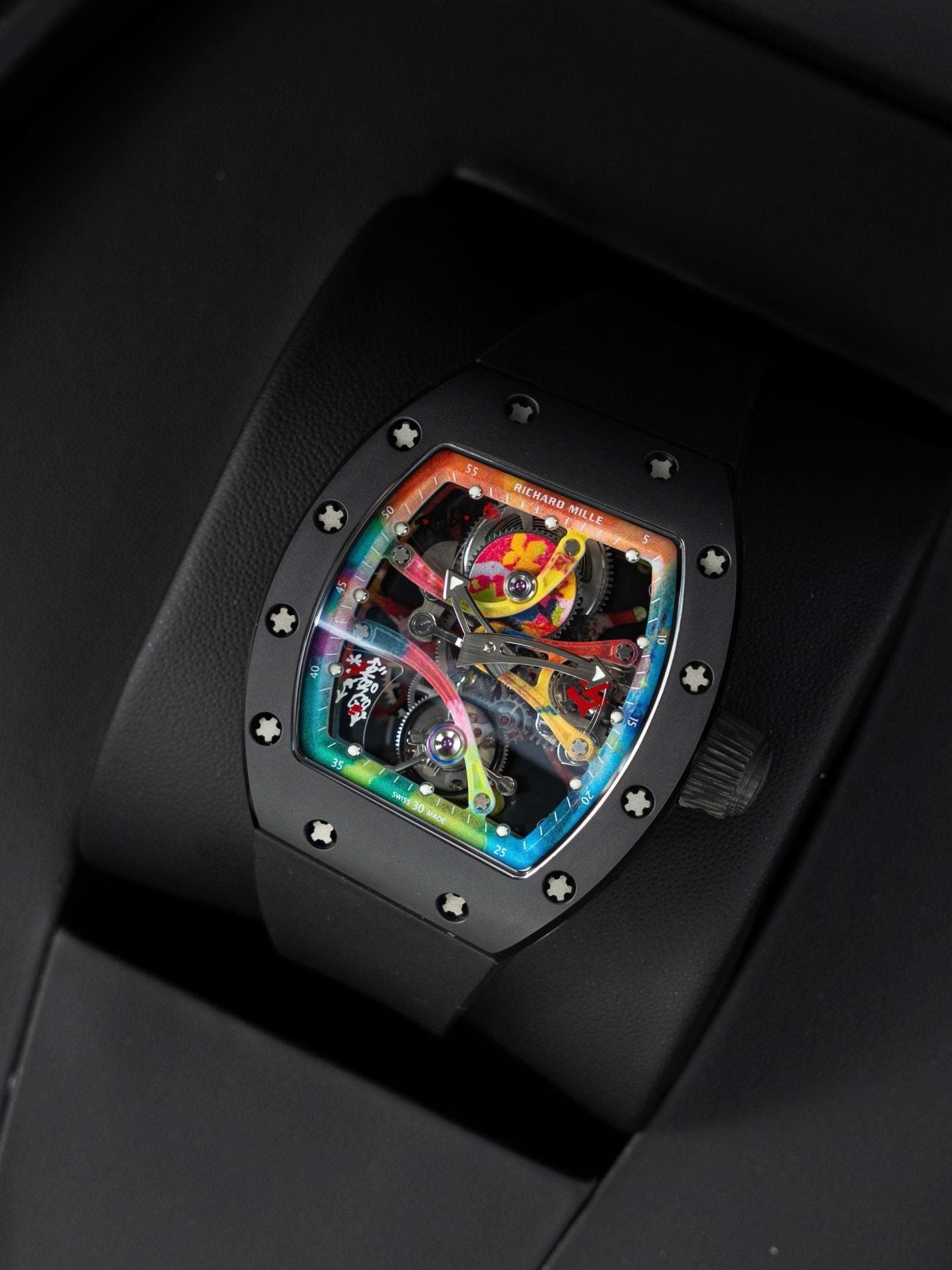 Richard Mille RM68-01 Cyril Kongo Watch Black Ceramic Rubber Strap 45mm
