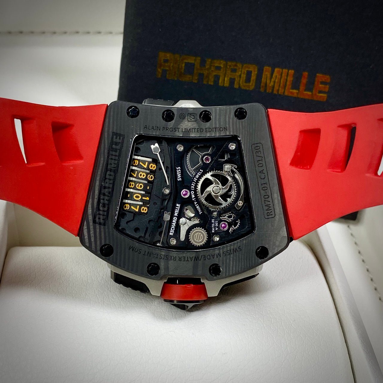 Richard Mille Watch RM70-01 Carbon Red Rubber Strap 45mm