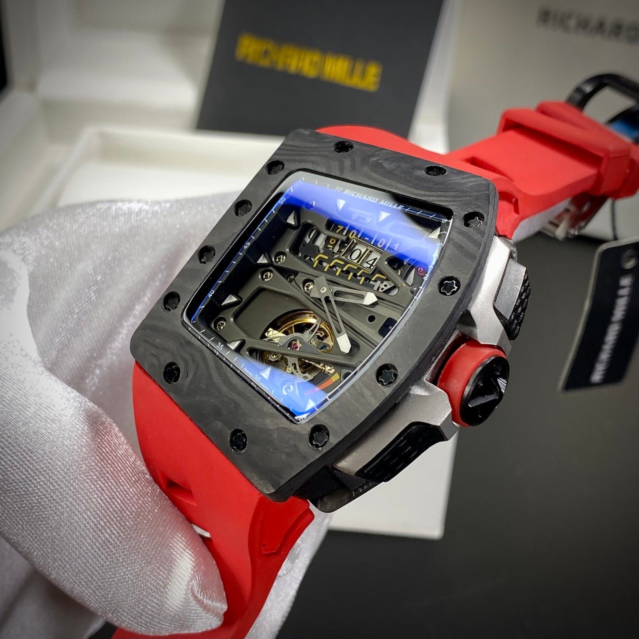 Richard Mille Watch RM70-01 Carbon Red Rubber Strap 45mm