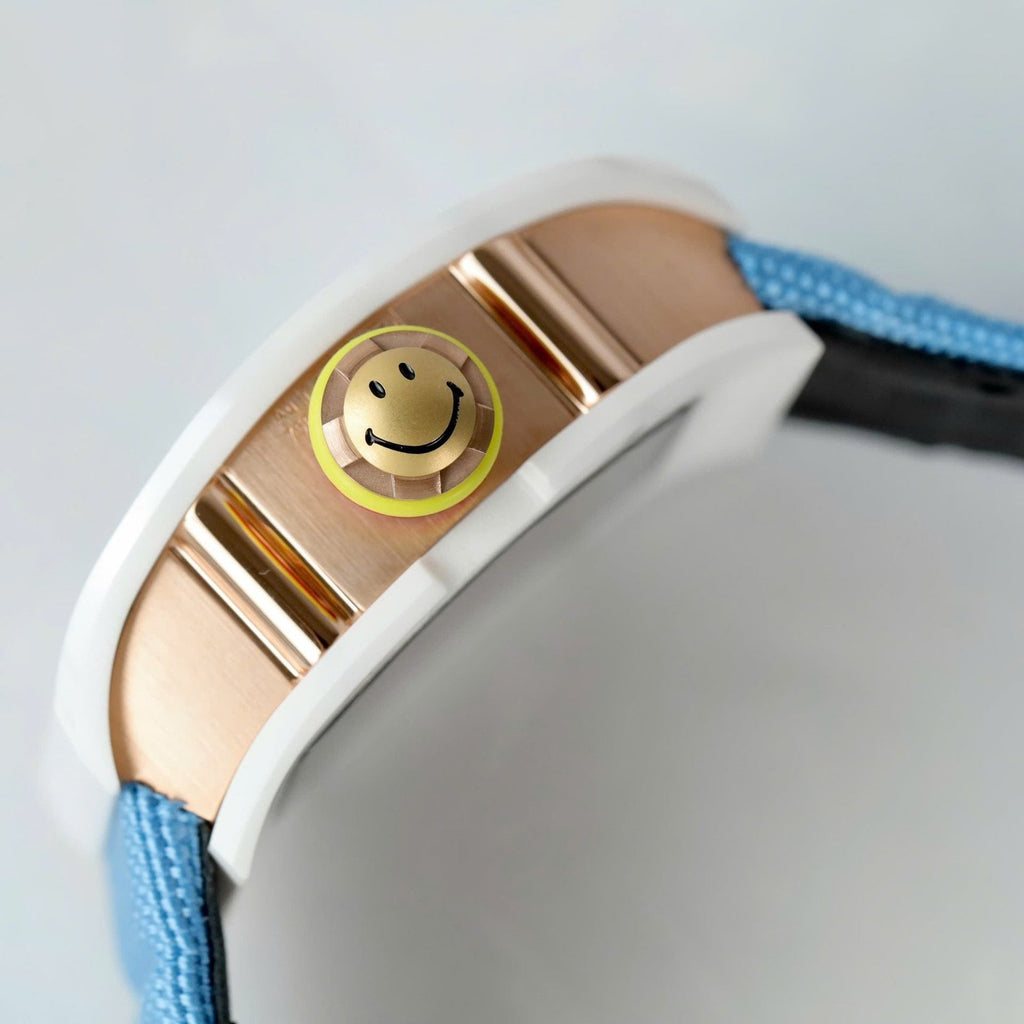 Richard Mille  Watch RM88 Smiley Fabic Nato Strap Blue 42mm