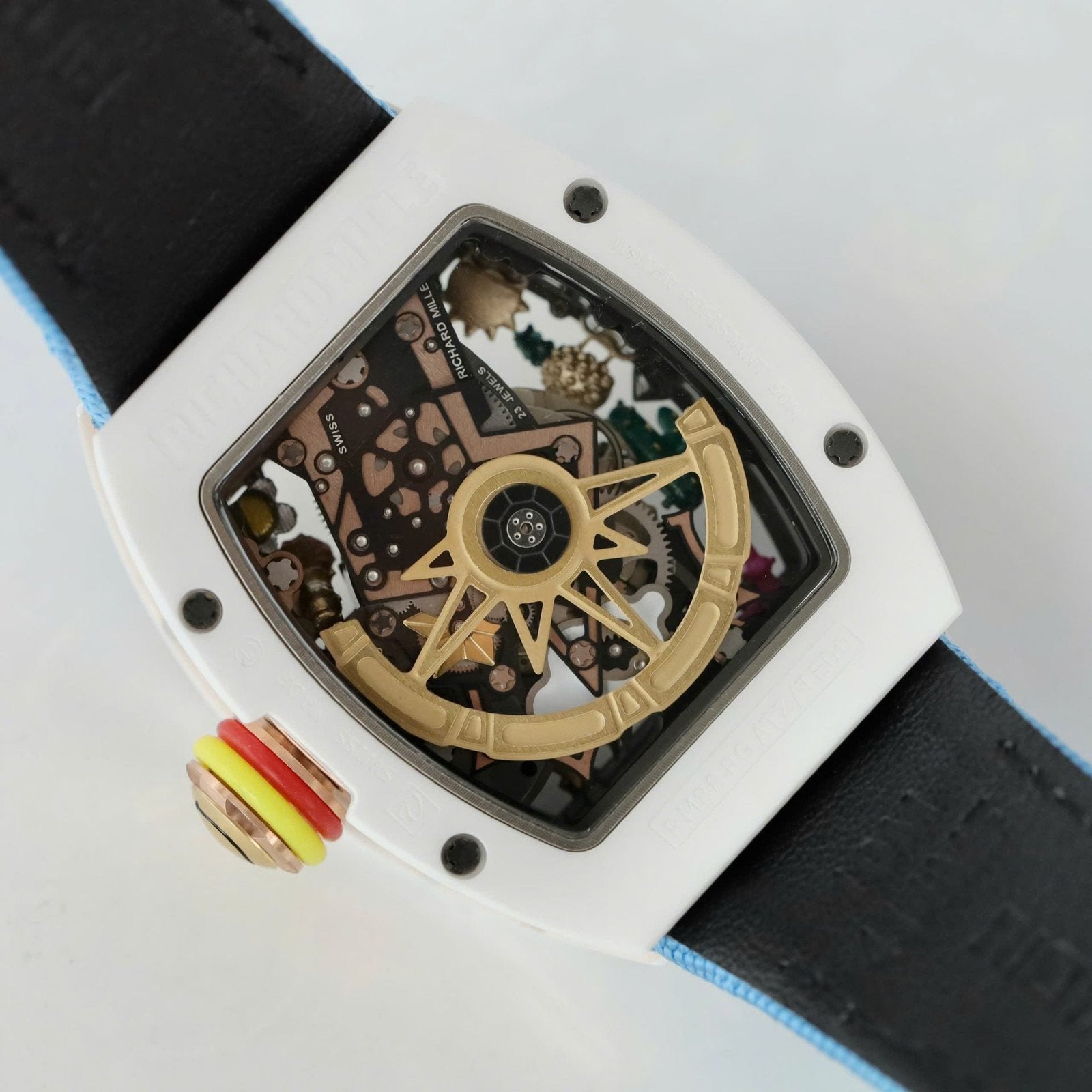 Richard Mille  Watch RM88 Smiley Fabic Nato Strap Blue 42mm