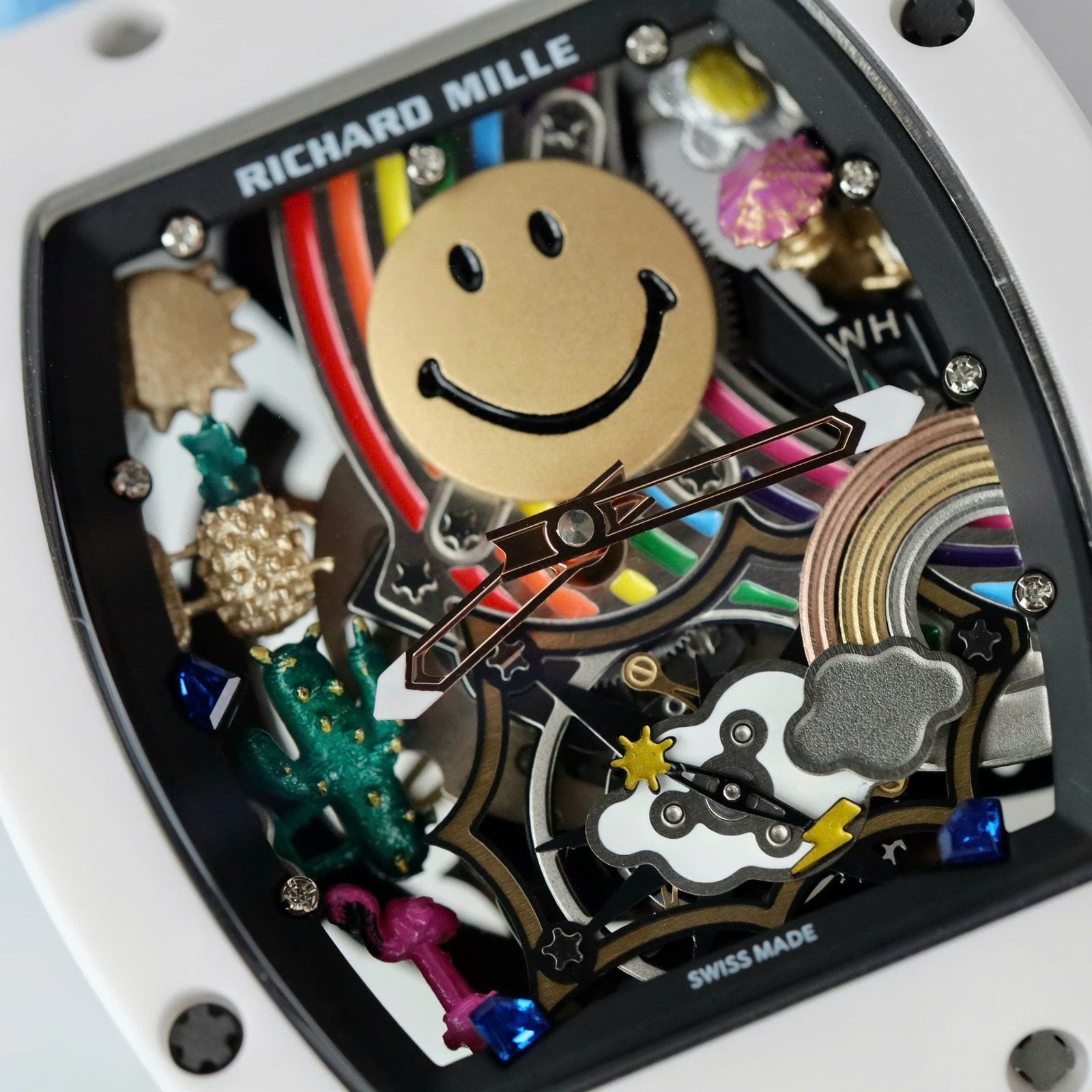 Richard Mille  Watch RM88 Smiley Fabic Nato Strap Blue 42mm
