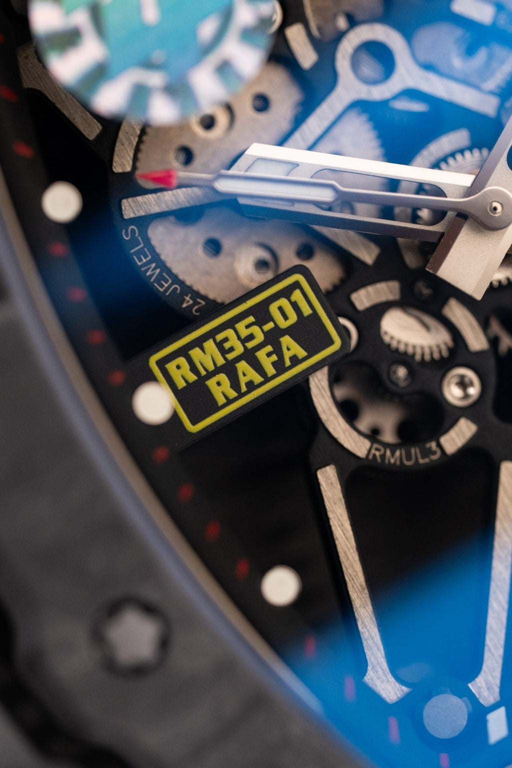 Richard Mille RM35-01 Rafael Nadal Carbon NTPT Watch White Rubber Strap 49,9x43mm