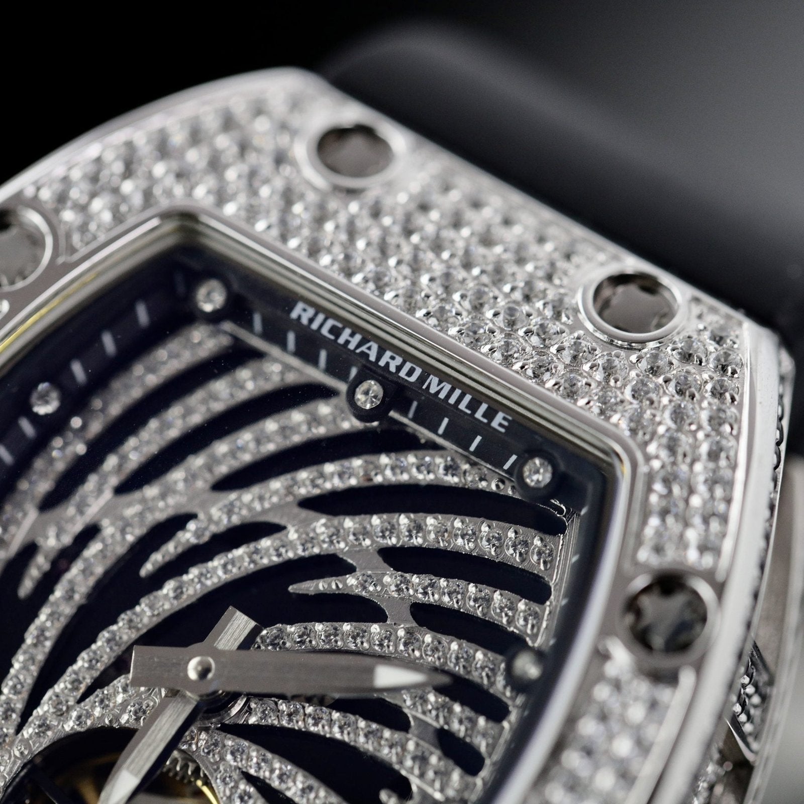 Richard Mille Watch RM51-02 Rhinestone Rubber Strap 40mm