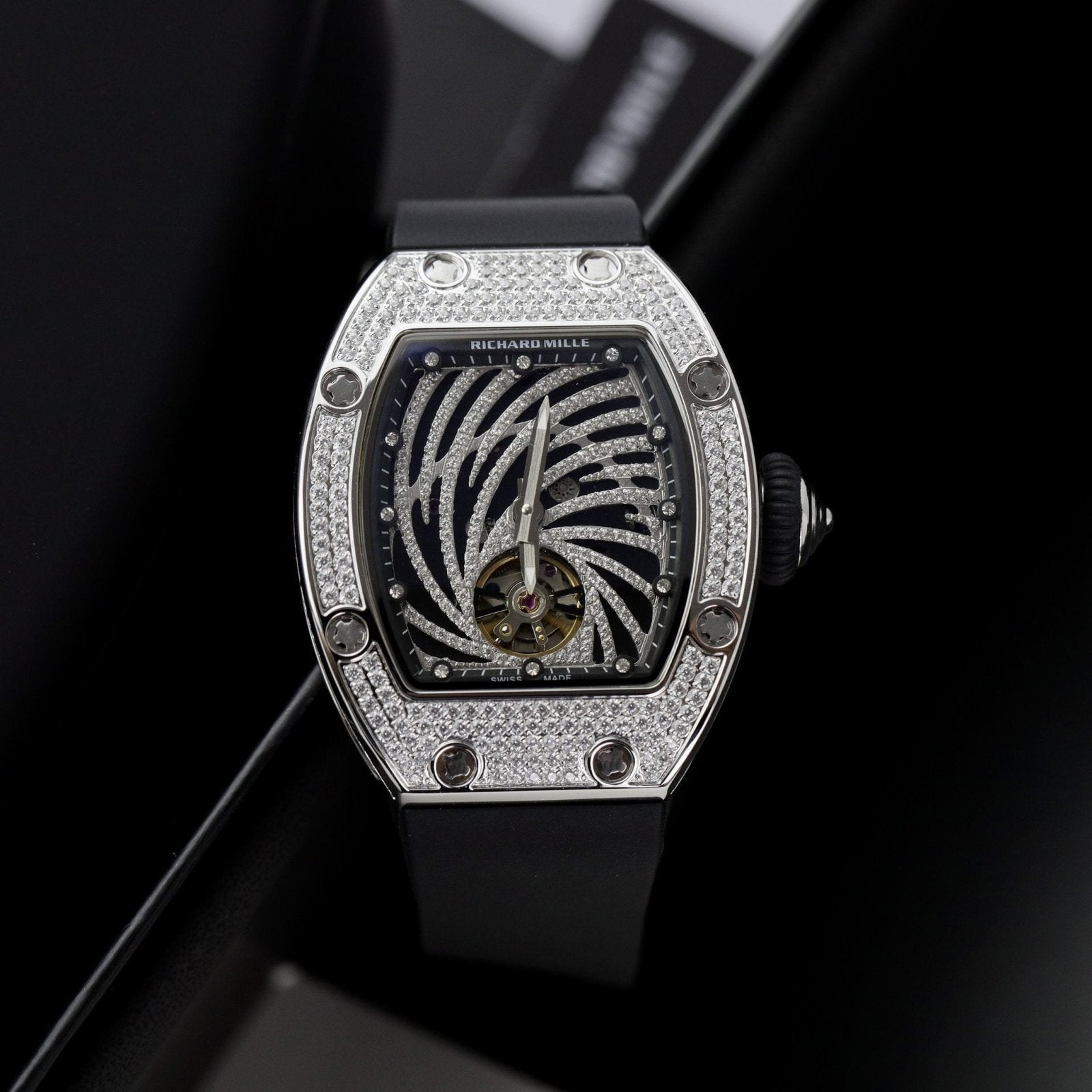 Richard Mille Watch RM51-02 Rhinestone Rubber Strap 40mm
