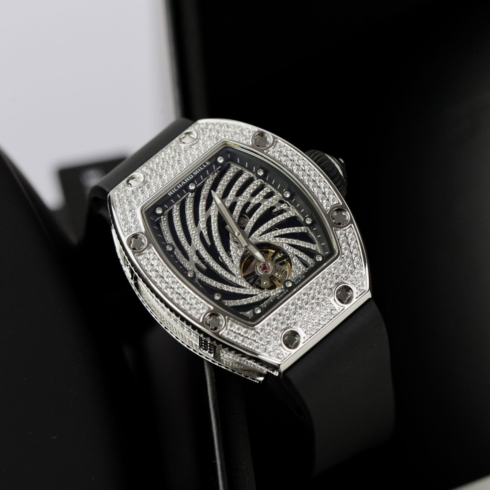 Richard Mille Watch RM51-02 Rhinestone Rubber Strap 40mm