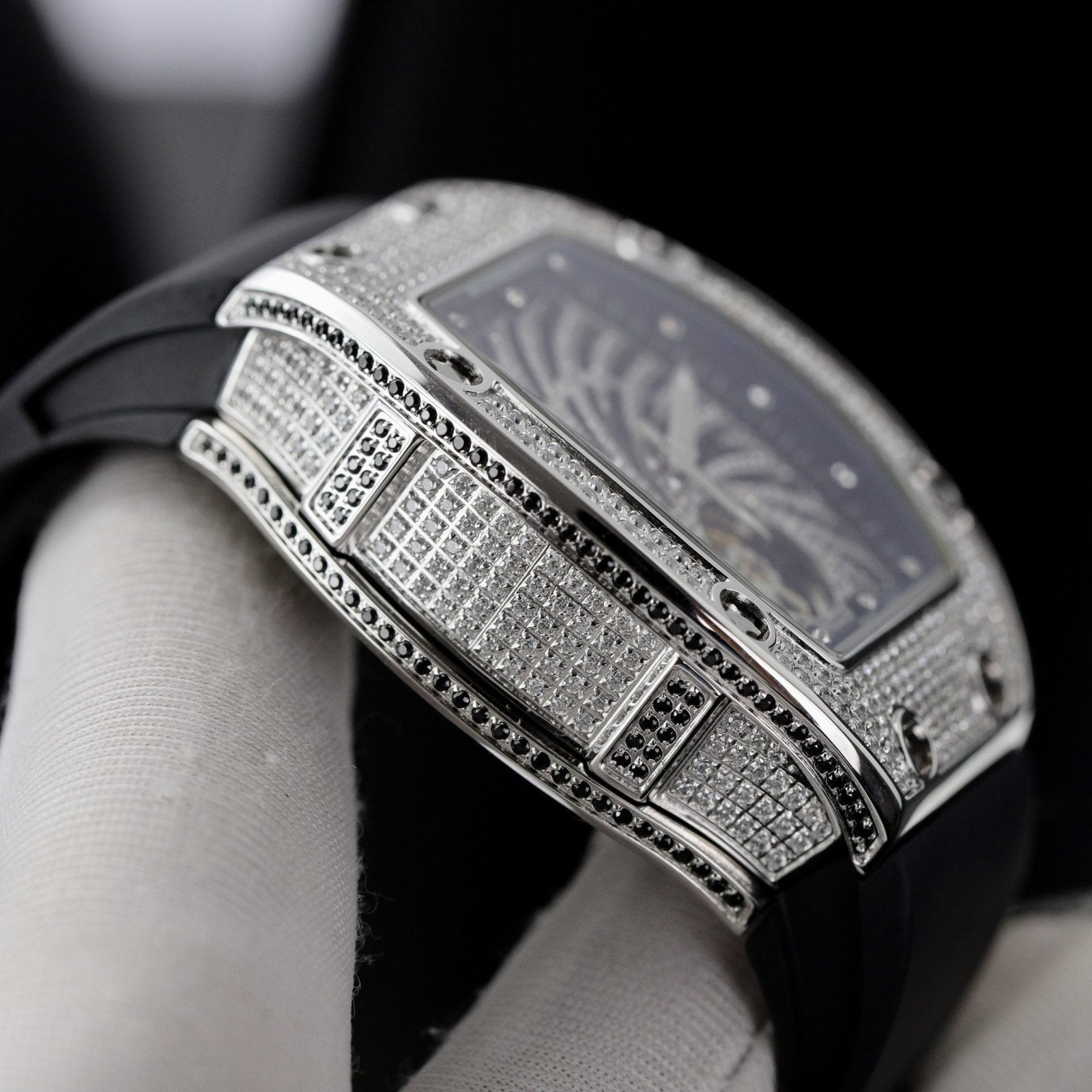 Richard Mille Watch RM51-02 Rhinestone Rubber Strap 40mm